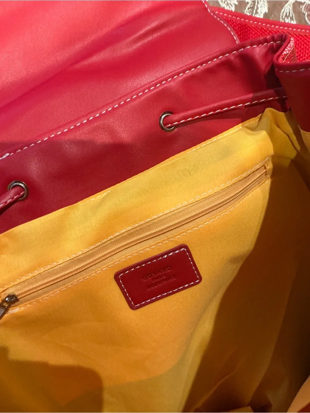 Goyard Red Leather Backpack